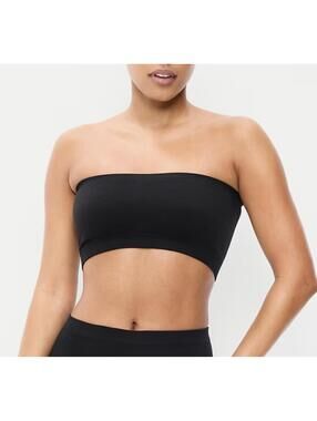 Old Navy Black Seamless Ribbed Longline Bandeau / Strapless Bra- Small - NWT